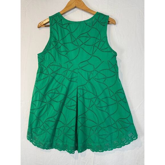 CAbi Style 5036 Gemma Top in Green w/ Tank Embroidered Eyelet Sz Medium - Picture 4 of 6
